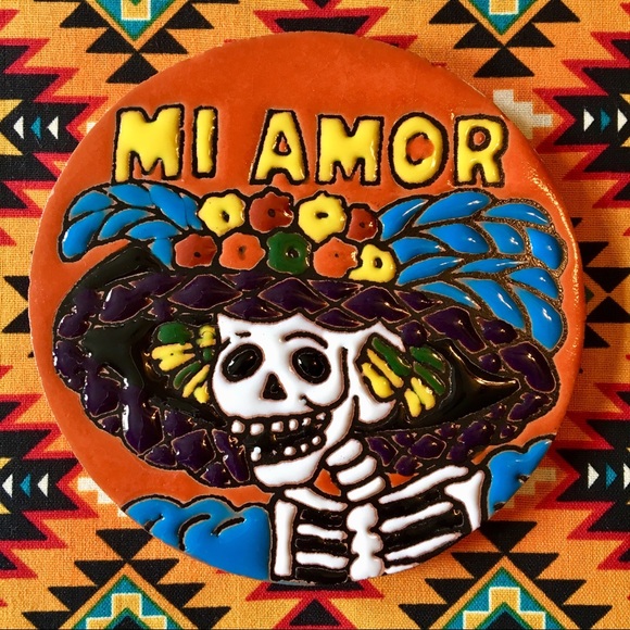 NWT Dia de Los Muertos 💀 Mi Amor ♥️ tile/coaster! - Picture 1 of 4